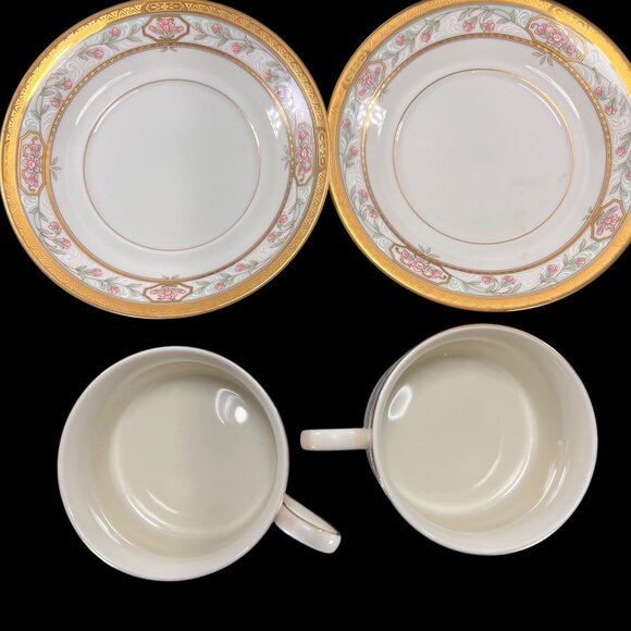 Vtg Mikasa Merrick Cup and Saucer Set Of 2 L5517 Floral Gold Trim Japan - Picture 8 of 12